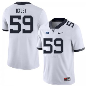 Men's West Virginia Mountaineers NCAA #59 Jackson Oxley White Authentic Nike Stitched College Football Jersey QS15C73TM